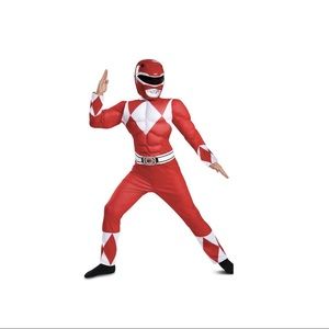 Boys Red Power Ranger Costume. Size 10/12.